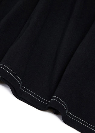 Style black print Cotton quilting clothes Plus Size pattern o neck cotton Summer Dresses