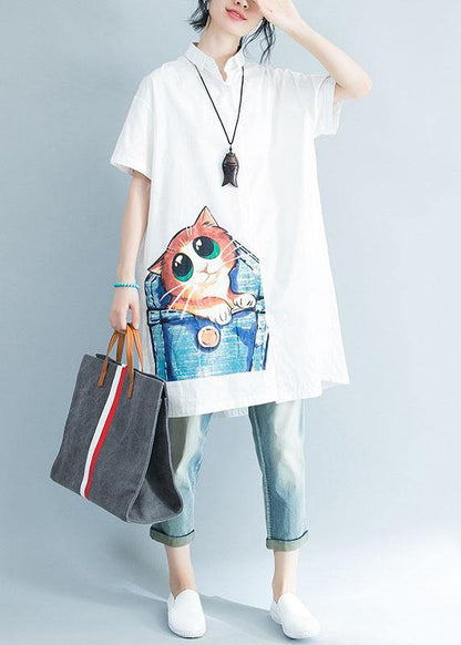 Style prints Cotton clothes Fashion Ideas white Dresses summer - SooLinen