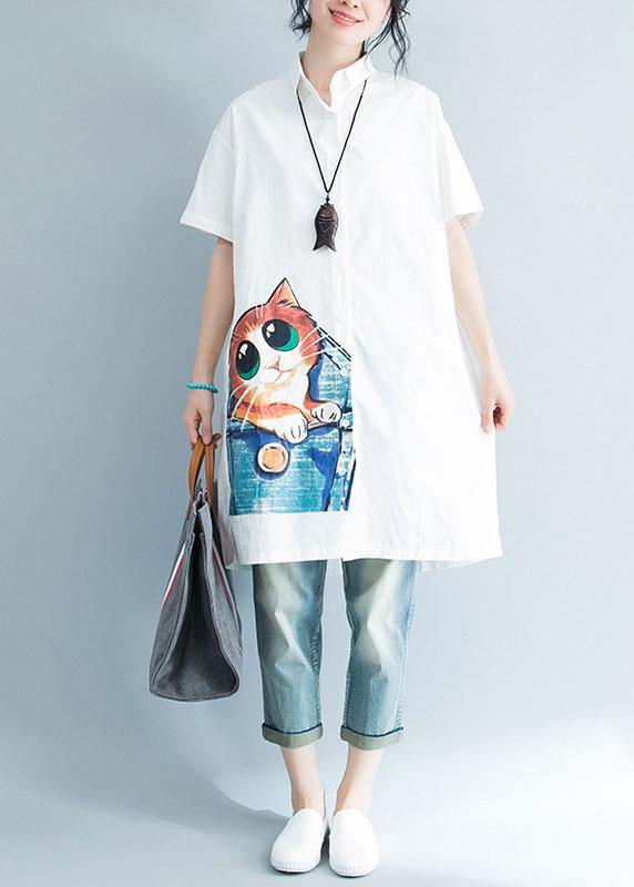 Style prints Cotton clothes Fashion Ideas white Dresses summer - SooLinen