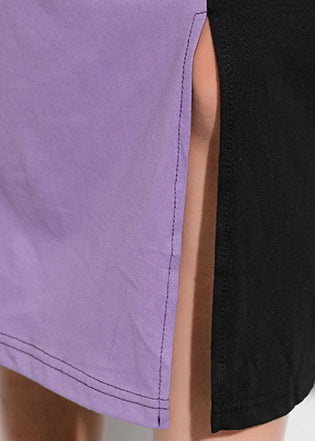 Style purple black cotton clothes plus size Shirts o neck patchwork Kaftan Summer Dress