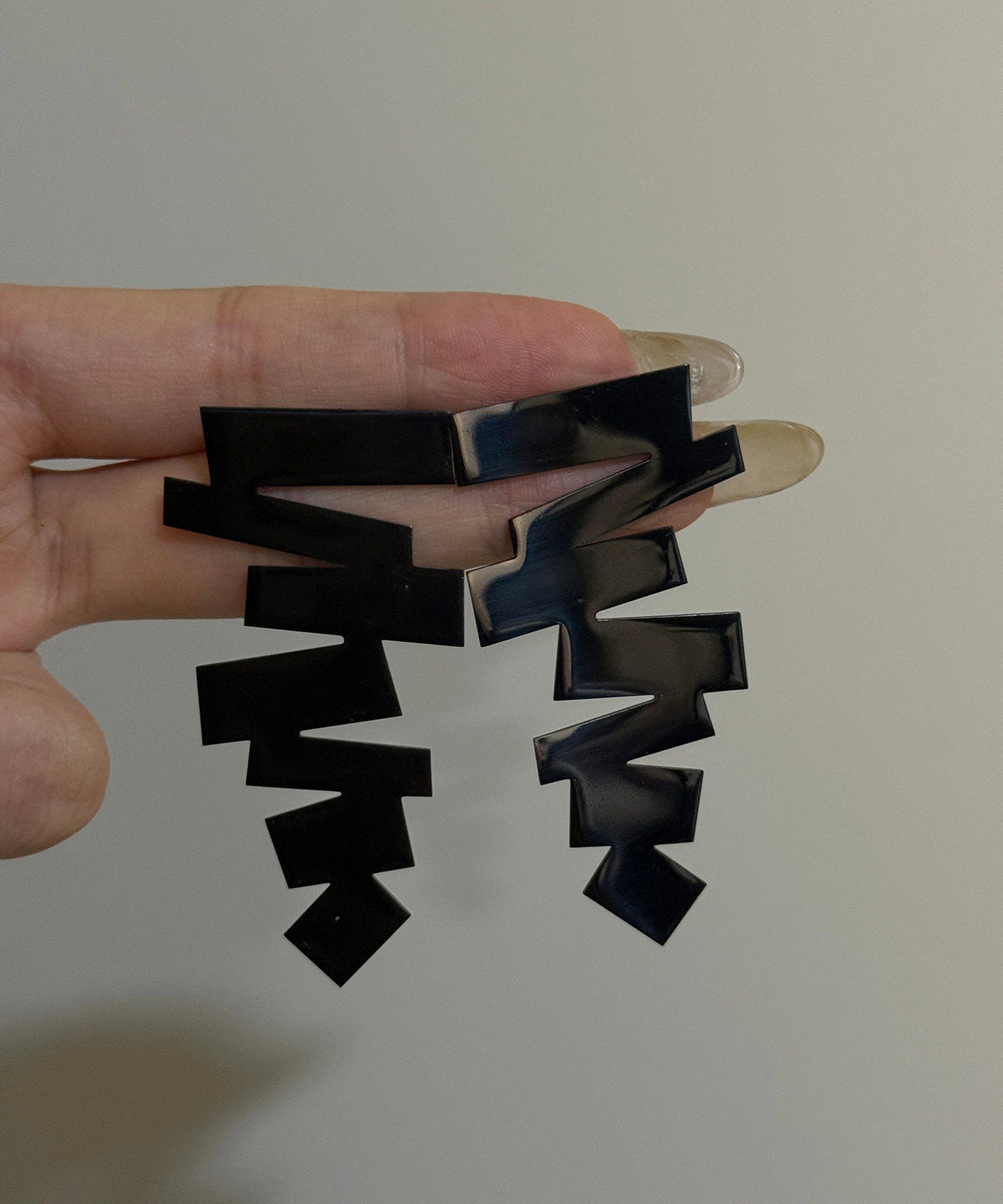 Stylish Black Alloy Asymmetrical Drop Earrings