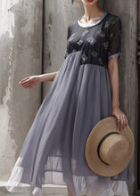 Load image into Gallery viewer, Stylish Black Asymmetrical Patchwork Cotton Dresses Summer