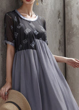 Load image into Gallery viewer, Stylish Black Asymmetrical Patchwork Cotton Dresses Summer