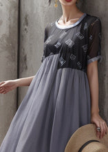 Load image into Gallery viewer, Stylish Black Asymmetrical Patchwork Cotton Dresses Summer
