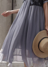Load image into Gallery viewer, Stylish Black Asymmetrical Patchwork Cotton Dresses Summer