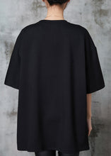 Load image into Gallery viewer, Stylish Black Oversized Metal Chain Cotton Tops Summer