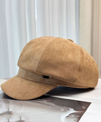 Stylish Black Patchwork Faux Suede Breton Hat