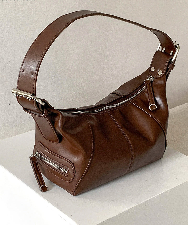 Stylish Black Solid Durable Faux Leather Shoulder Bags