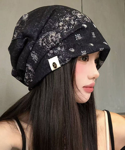 Stylish Black Tie Dye Thin Breathable Bonnie Hat