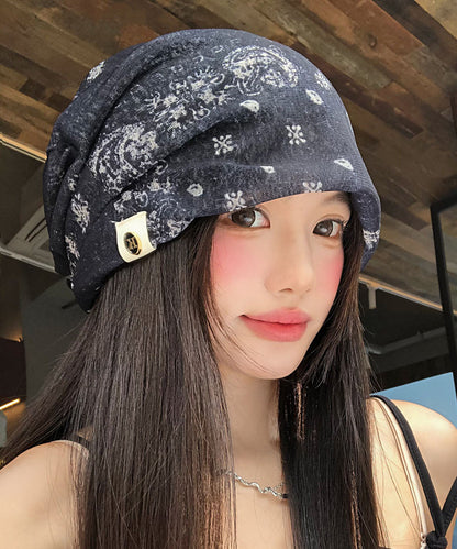 Stylish Black Tie Dye Thin Breathable Bonnie Hat