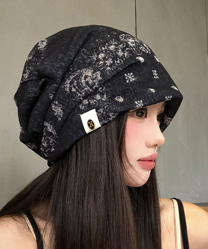 Stylish Black Tie Dye Thin Breathable Bonnie Hat