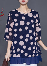 Load image into Gallery viewer, Stylish Blue Oversized Patchwork Chiffon Shirt Top Summer