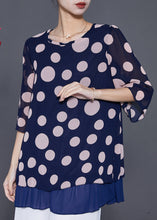 Load image into Gallery viewer, Stylish Blue Oversized Patchwork Chiffon Shirt Top Summer