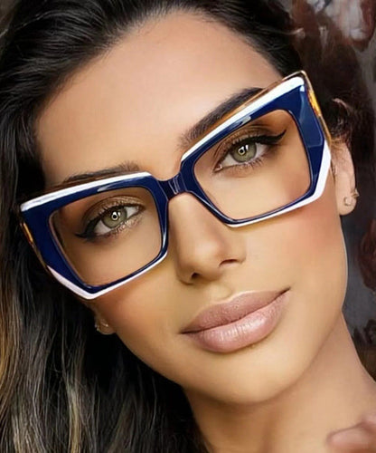 Stylish Blue White Full Frame Reading Glasses
