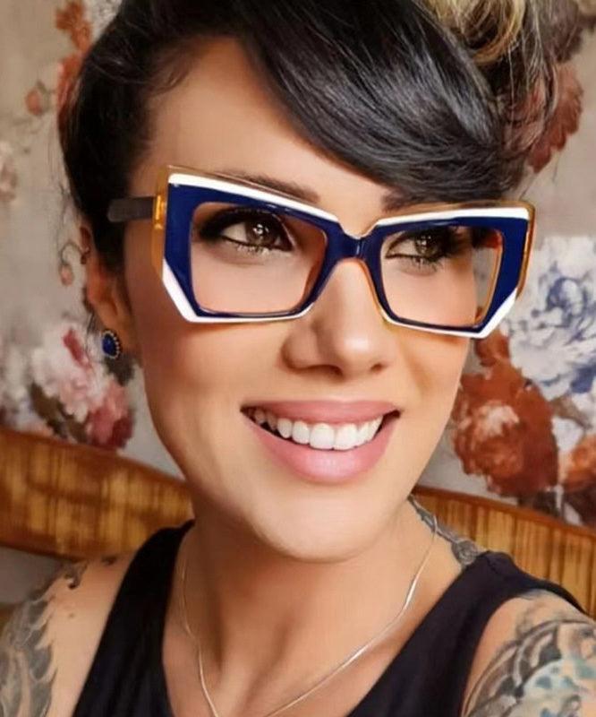 Stylish Blue White Full Frame Reading Glasses