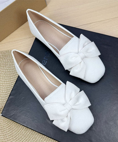 Stylish Bow Splicing Flat Feet Shoes Yellow Suede Plus Size