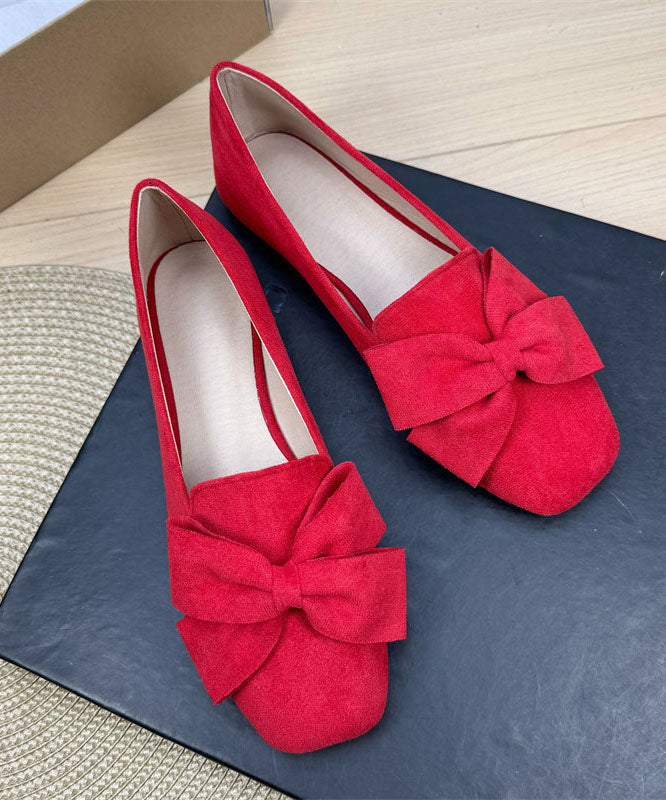 Stylish Bow Splicing Flat Feet Shoes Yellow Suede Plus Size