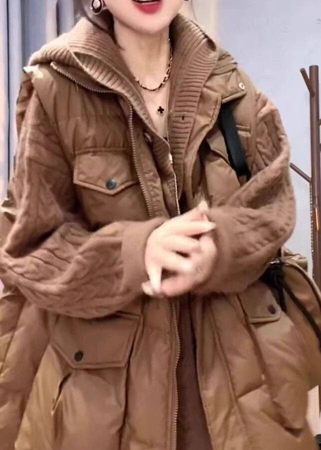 Stylish Brown Oversized Fine Cotton Filled Puffers Vest Winter