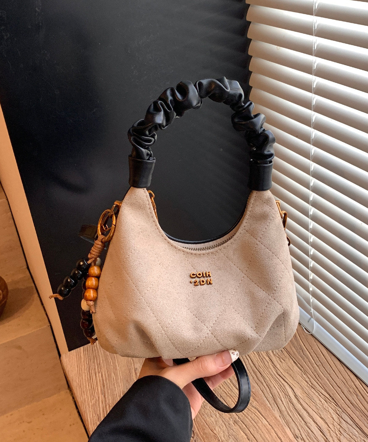 Stylish Brown Tasseled Solid Durable Faux Leather Tote Handbag