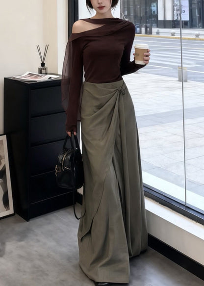 Stylish Cold Shoulder Asymmetrical Design Two Pieces Set Spring