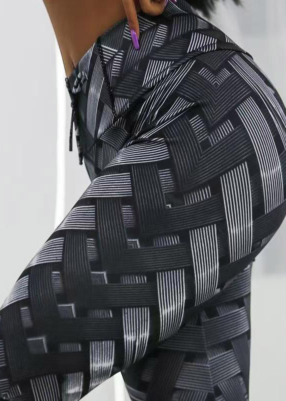 Stylish Colorblock Print Butt Scrunch Gym Shark Leggings