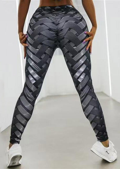 Stylish Colorblock Print Butt Scrunch Gym Shark Leggings