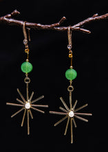 Load image into Gallery viewer, Stylish Fireworks Shape Gilding Fine Jade Drop Earrings