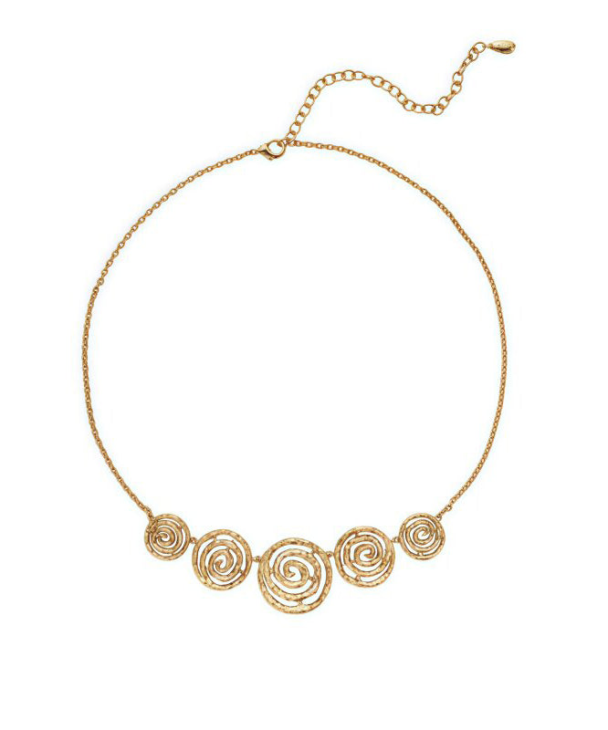 Stylish Gold Copper Overgild Rotate Pendant Necklace