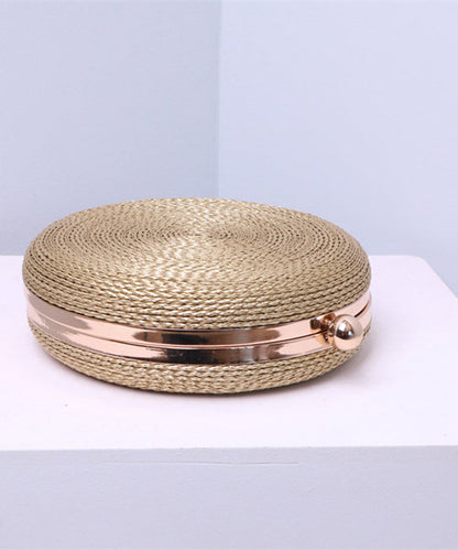Stylish Gold Woven Snail Acrylic Round Clutch