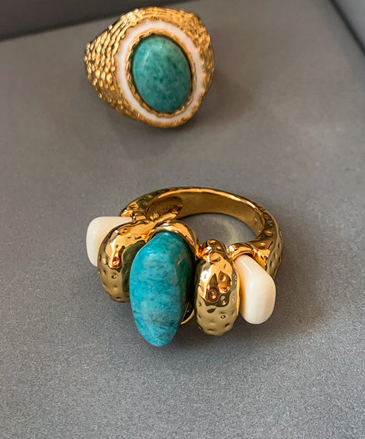 Stylish Golden High Quality Jade Women Ring