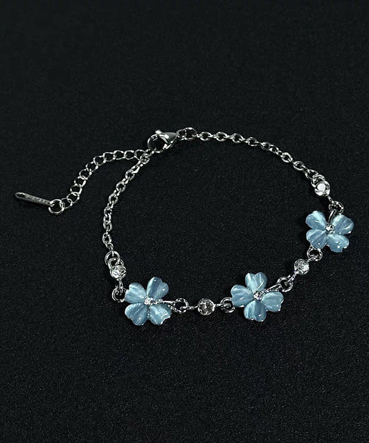 Stylish Green Four Leaf Clover Alloy Adjustable Bracelet