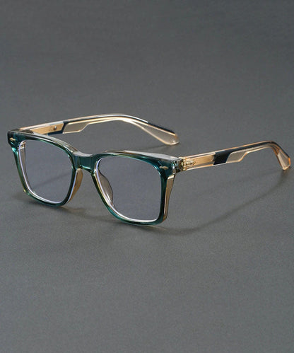 Stylish Green Resin Square Color-Changing Unisex Reading Glasses