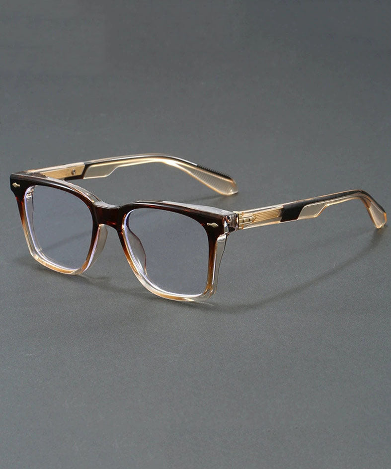 Stylish Green Resin Square Color-Changing Unisex Reading Glasses