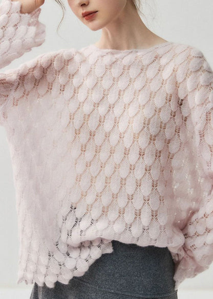 Stylish Grey Cozy Solid Wool Knit Sweaters Flare Sleeve