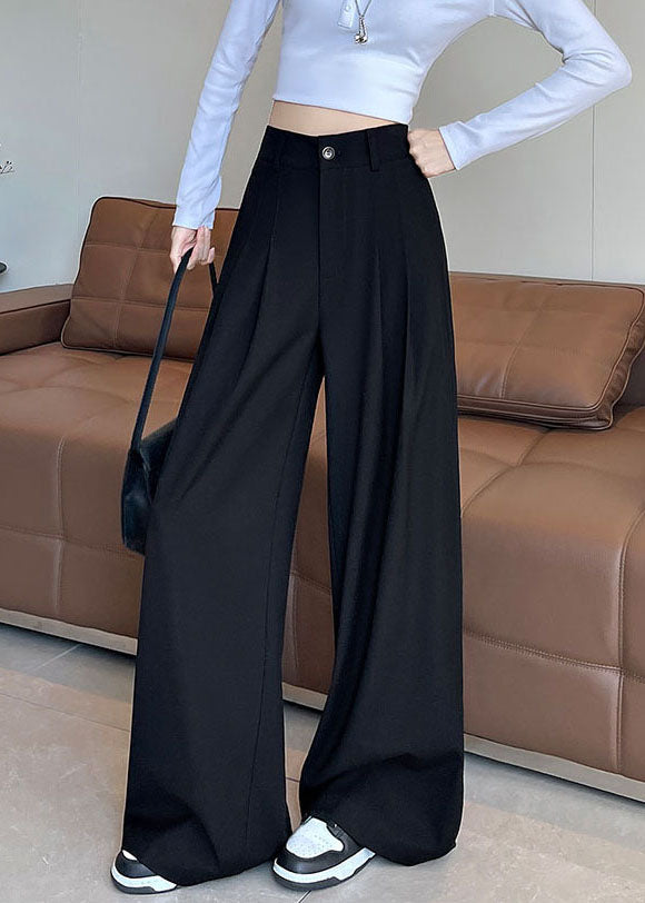 Stylish Grey Oversized Cotton Wide Leg Pants Fall