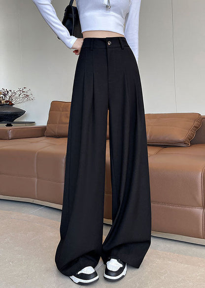 Stylish Grey Oversized Cotton Wide Leg Pants Fall
