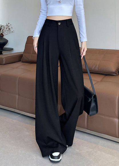 Stylish Grey Oversized Cotton Wide Leg Pants Fall