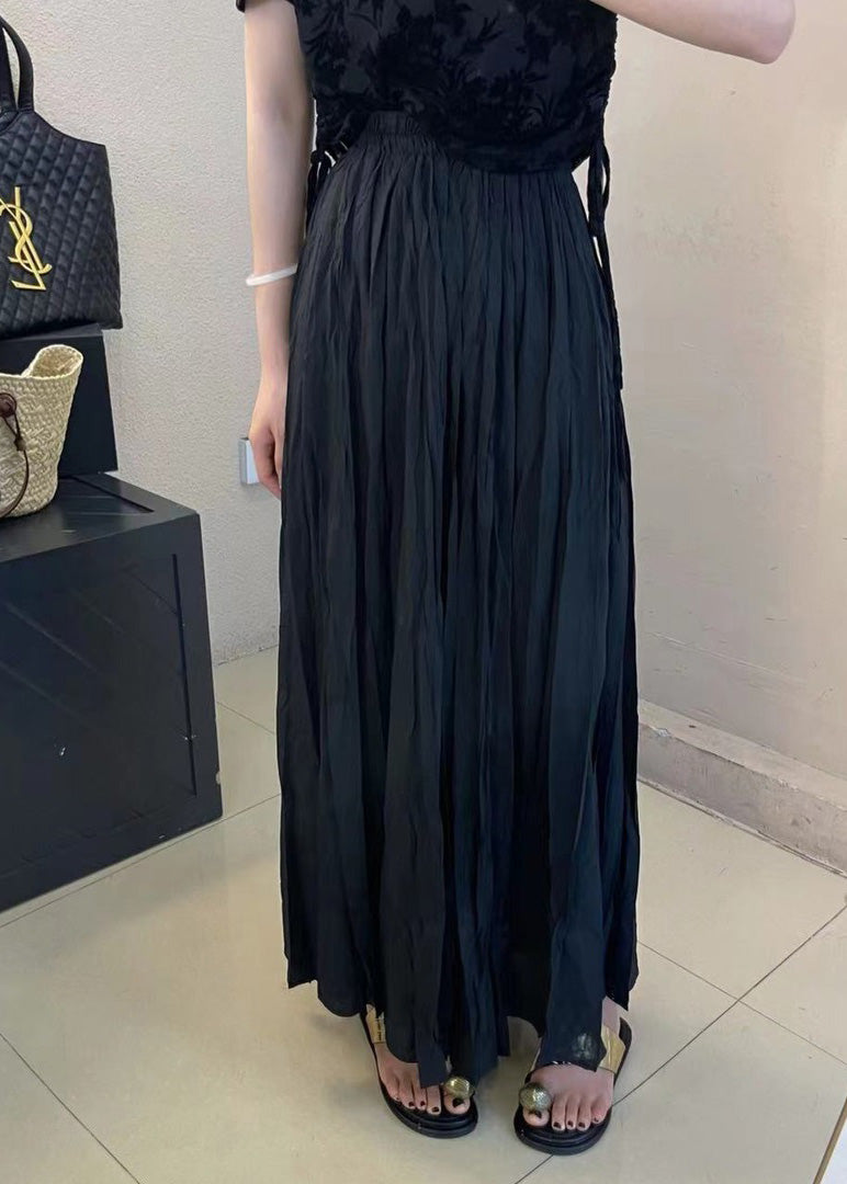 Stylish Mulberry Wrinkled Elastic Waist Cotton Skirt Spring