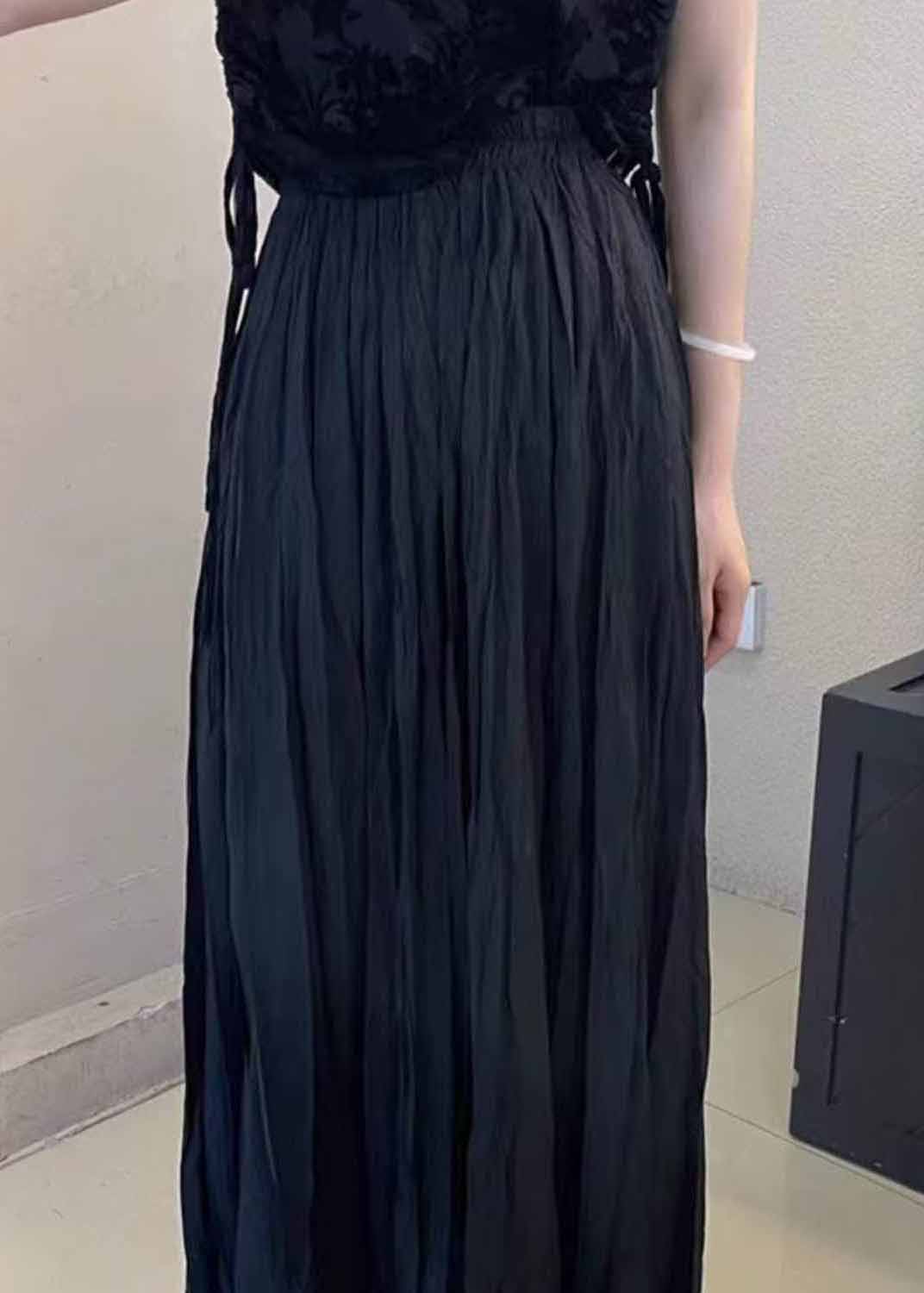 Stylish Mulberry Wrinkled Elastic Waist Cotton Skirt Spring