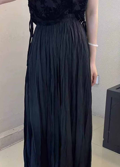 Stylish Mulberry Wrinkled Elastic Waist Cotton Skirt Spring