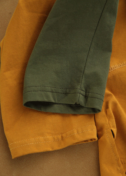 Stylish Orange Hooded Cotton Pullover Streetwear Fall