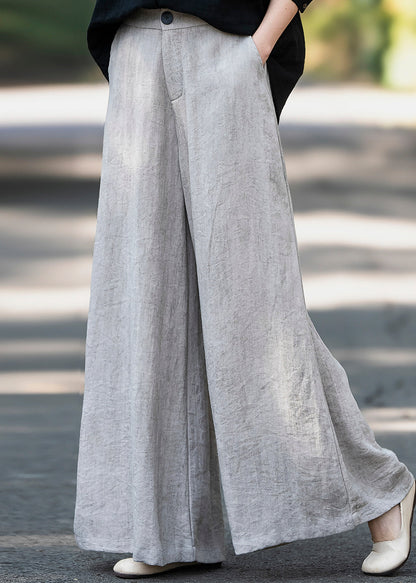 Stylish Oversized Draping Linen Straight Pants Spring