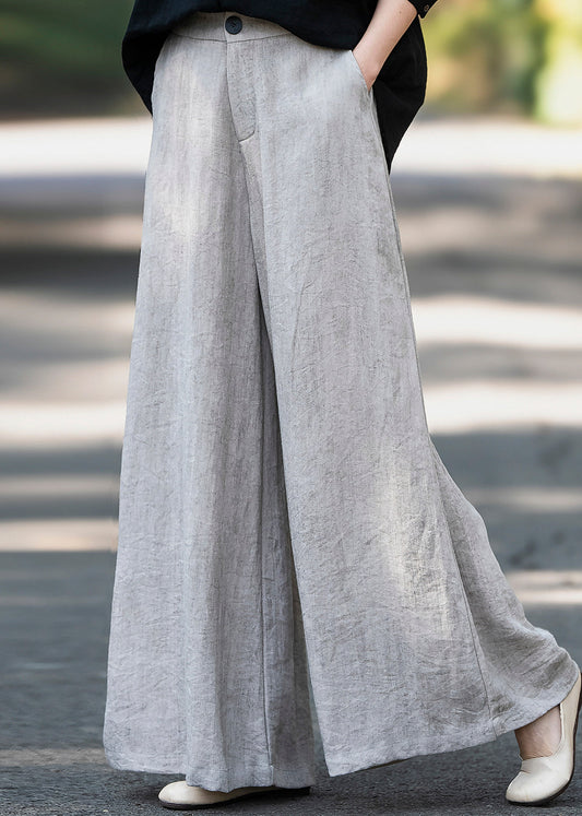 Stylish Oversized Draping Linen Straight Pants Spring