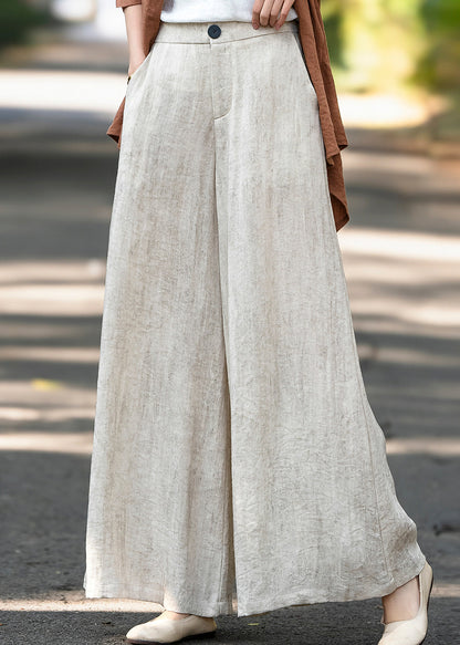 Stylish Oversized Draping Linen Straight Pants Spring