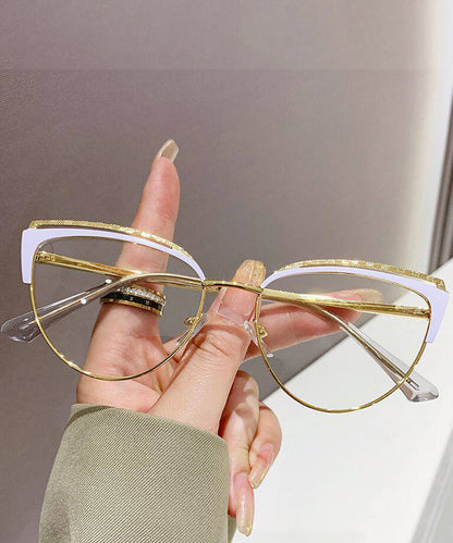 Stylish Pink Titanium Alloy Color-Changing Cat Eye Full Frame Reading Glasses