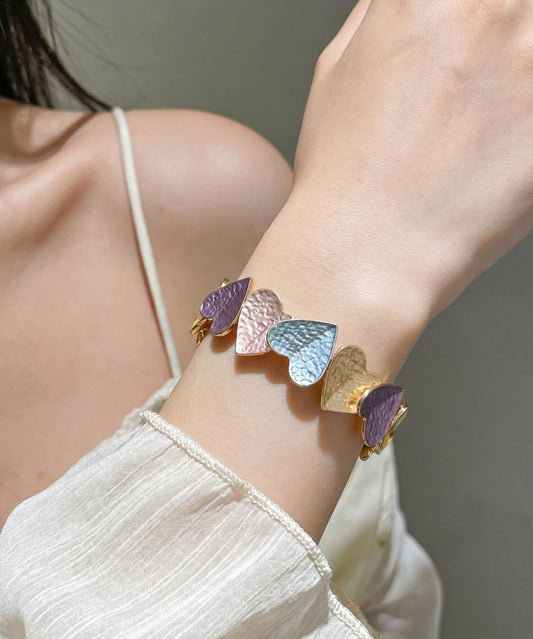 Stylish Rainbow Alloy Love Elasticity Bangle