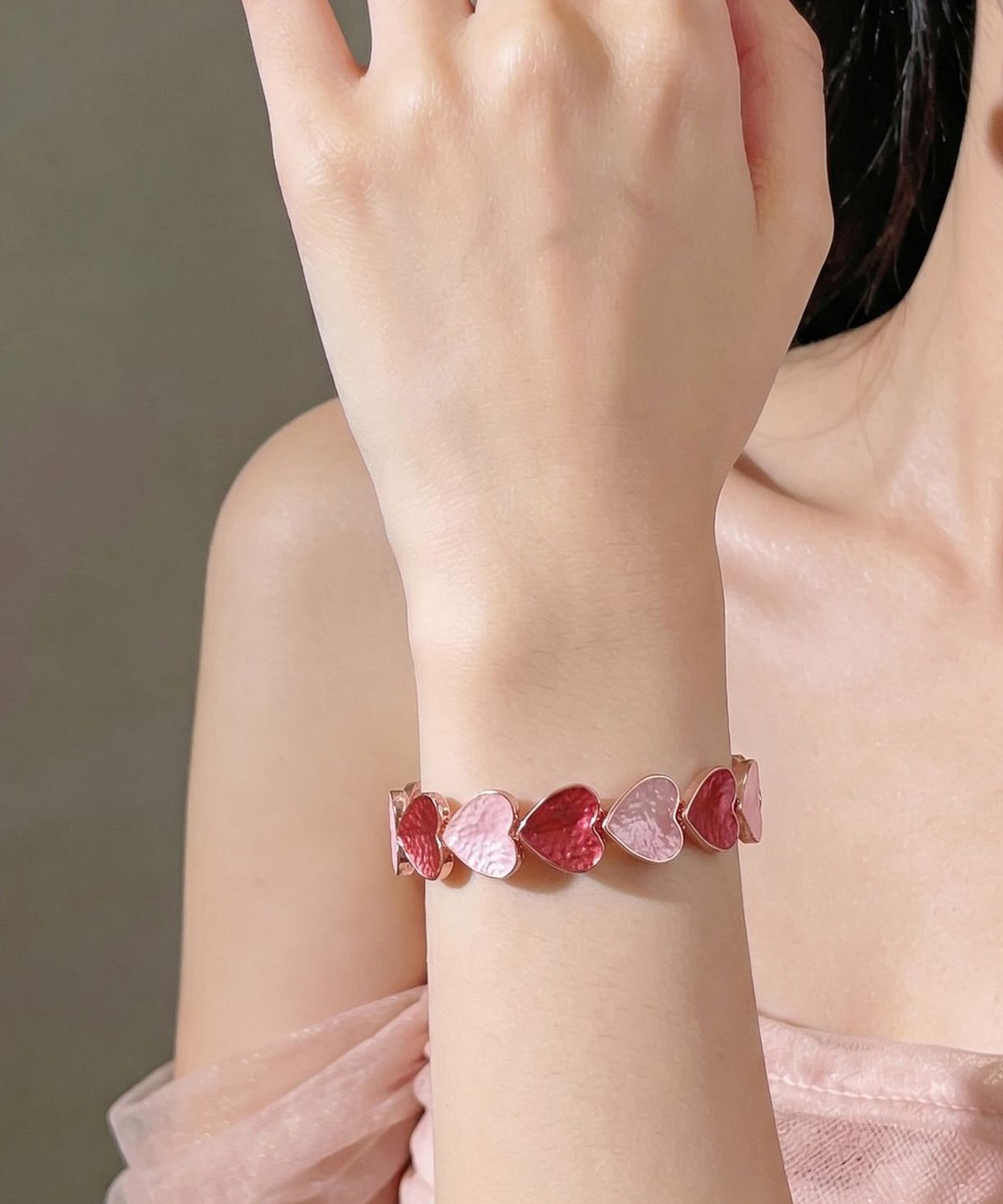 Stylish Rainbow Alloy Love Elasticity Bangle