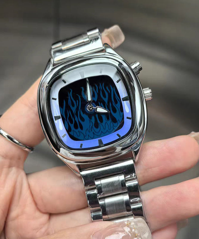 Stylish Red Stainless Steel Dynamic Flame Men Watches