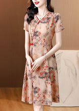 Load image into Gallery viewer, Stylish Red V Neck Print Tasseled Chiffon Mid Dress Summer