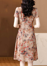 Load image into Gallery viewer, Stylish Red V Neck Print Tasseled Chiffon Mid Dress Summer